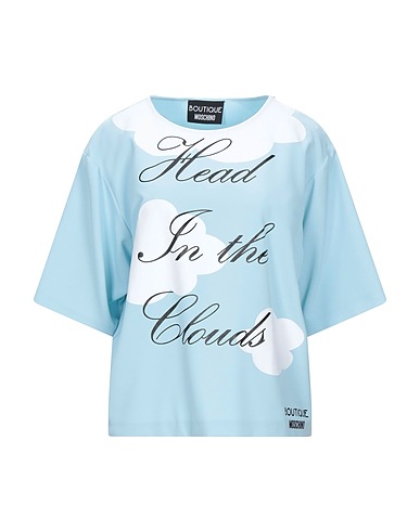 BOUTIQUE MOSCHINO Top Sky blue 94% Polyester, 6% Elastane