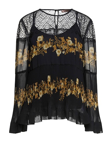 TWINSET Top Negro 100% Poliéster, Poliamida, Elastán, Nácar