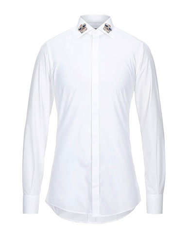 DOLCE&GABBANA Solid colour shirt White 100% Cotton, Viscose, Polyester, Metallic fiber, Polyamide