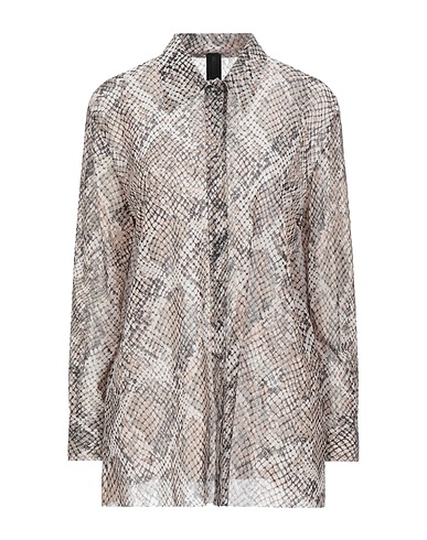 NORMA KAMALI Patterned shirts & blouses Military green 100% Nylon