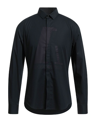 EMPORIO ARMANI Shirts Black 97% Cotton, 3% Elastane