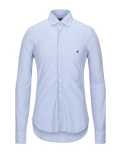 BROOKSFIELD Striped shirt Sky blue 100% Cotton