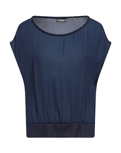 EMPORIO ARMANI Top Blu notte 100% Seta di gelso