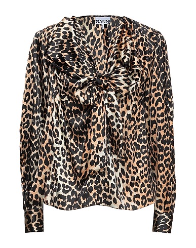 GANNI Top Sand 92% Silk, 8% Elastane