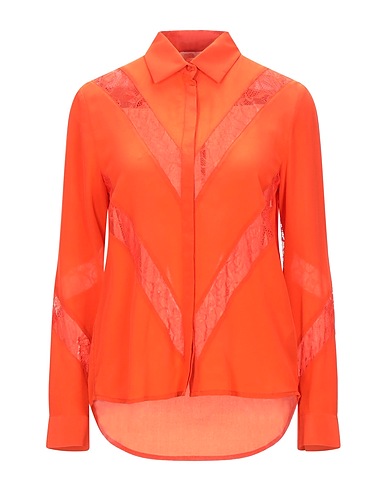 MAJE Camicie e bluse in pizzo Arancione 100% Seta, Poliammide
