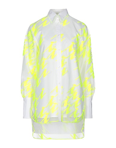 ICEBERG Patterned shirts & blouses White 100% Polyester, Cotton, Elastane