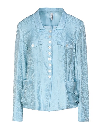 HIGH Solid colour shirts & blouses Sky blue 65% Rayon, 35% Silk