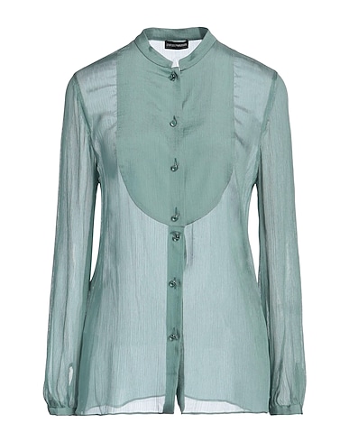 EMPORIO ARMANI Solid colour shirts & blouses Sage green 81% Acetate, 19% Silk
