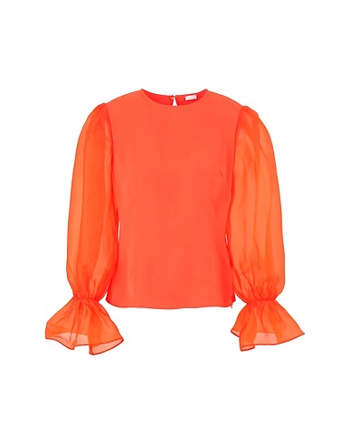 8 by YOOX Top ORGANZA POET SLEEVE BLOUSE
 Arancione 100% Poliestere