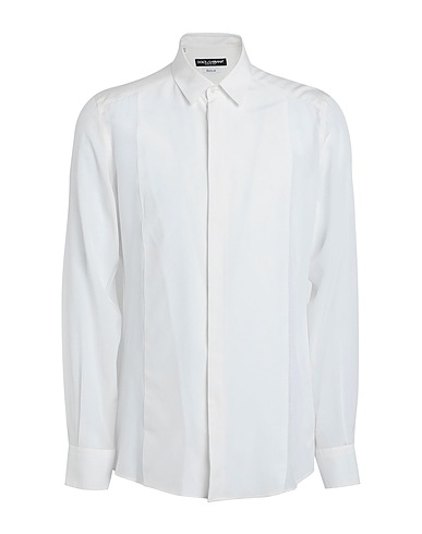 DOLCE&GABBANA Camicia tinta unita Avorio 100% Seta