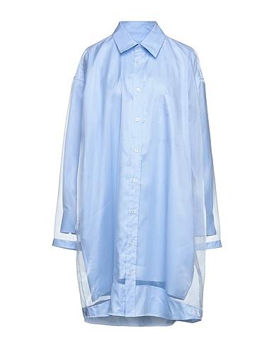 MAISON MARGIELA Solid color shirts & blouses Sky blue 100% Polyester, Cotton
