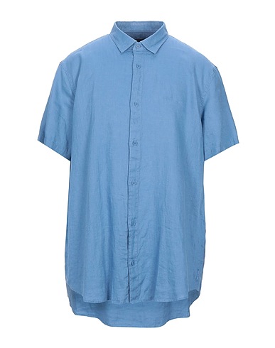 ARMANI EXCHANGE Linen shirt Azure 100% Linen