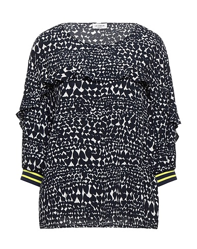 LE COEUR TWINSET Top Black 100% Viscose, Polyester, Elastane