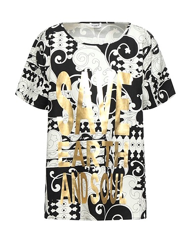 LE COEUR TWINSET Top Ivory 98% Cotton, 2% Elastane