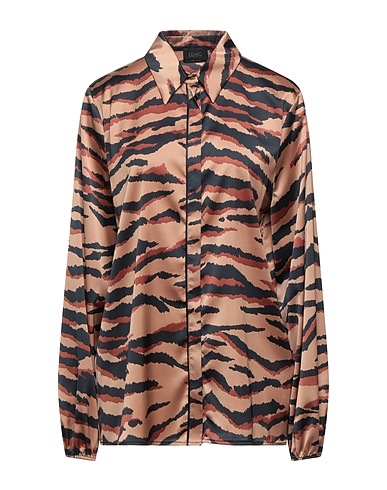 LIU •JO Patterned shirts & blouses Khaki 98% Polyester, 2% Elastane