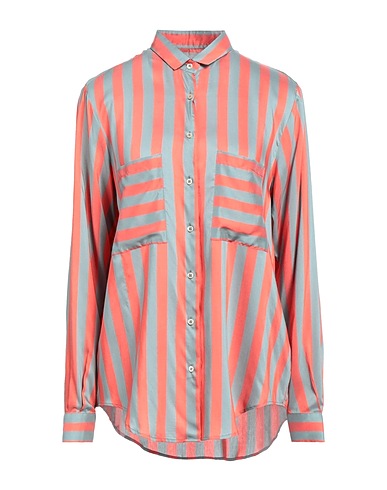 XACUS Striped shirt Coral 84% Viscose, 16% Silk
