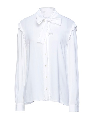 DOLCE&GABBANA Shirts & blouses with bow White 95% Viscose, 5% Elastane