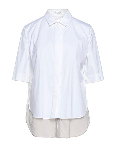BRUNELLO CUCINELLI Patterned shirts & blouses Grey 72% Cotton, 23% Polyamide, 5% Elastane, Silk