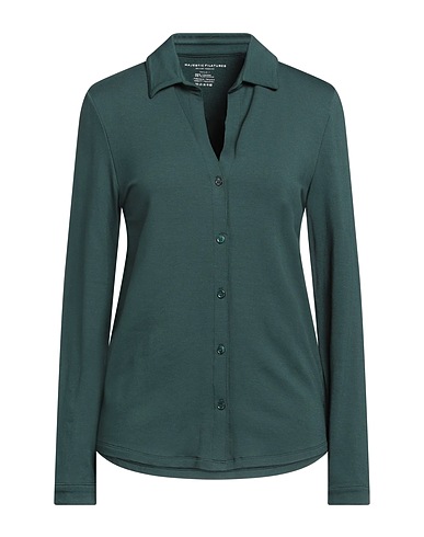 MAJESTIC FILATURES Solid colour shirts & blouses Dark green 96% Viscose, 4% Elastane