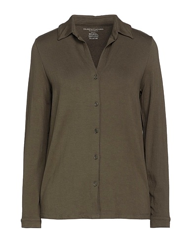 MAJESTIC FILATURES Solid color shirts & blouses Military green 96% Viscose, 4% Elastane