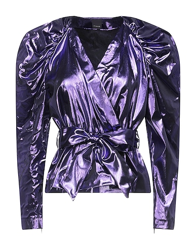 PINKO Solid color shirts & blouses Dark purple 80% Polyester, 20% Metallic fiber