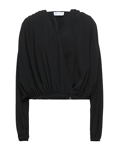 WEILI ZHENG Top Noir 100% Polyester