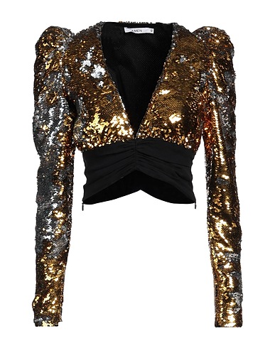 AMEN Top Gold 100% Polyester, Acetate, Viscose