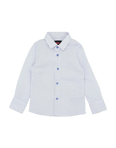 BUGATTI Patterned shirt White 97% Cotton, 3% Elastane