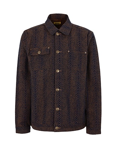 MARKET Hemd mit Muster SNAKESKIN JACKET
 Braun 70% Baumwolle, 27% Polyester, 3% Elastan