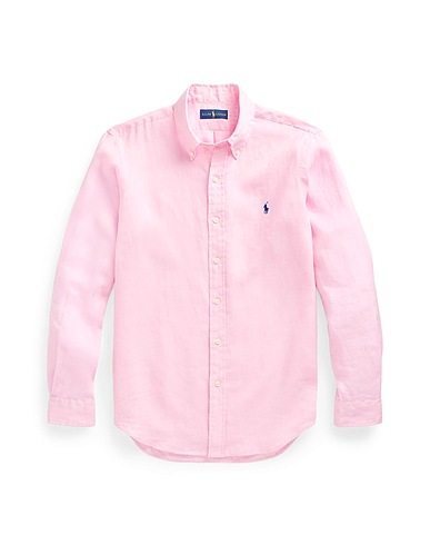 POLO RALPH LAUREN Linen shirt SLIM FIT LINEN SHIRT
 Light pink 100% Linen