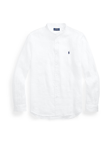 POLO RALPH LAUREN Camicia in lino LINED LONG SLEEVE SHIRT
 Bianco 100% Lino