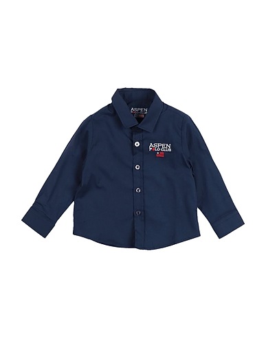 ASPEN POLO CLUB Solid colour shirt Midnight blue 97% Cotton, 3% Elastane
