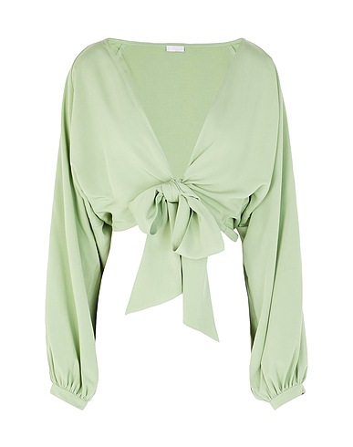 8 by YOOX Top Light green 100% Viscose