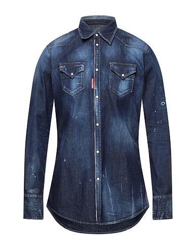 DSQUARED2 Denim shirt Blue 98% Cotton, 2% Elastane