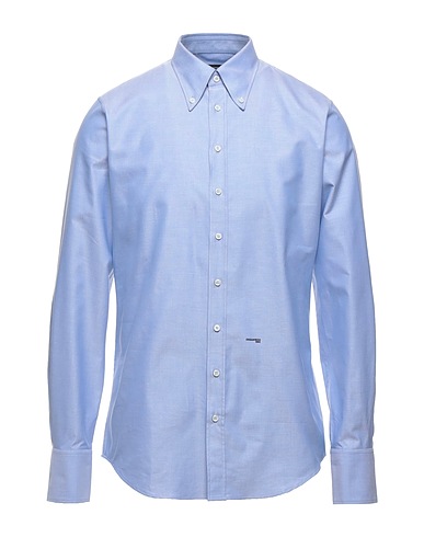 DSQUARED2 Solid color shirt Sky blue 100% Cotton