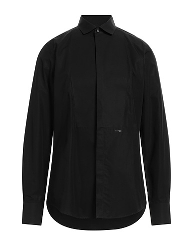 DSQUARED2 Camicia tinta unita Nero 100% Cotone