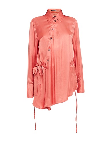 ANN DEMEULEMEESTER Solid colour shirts & blouses Salmon pink 75% Rayon, 25% Silk