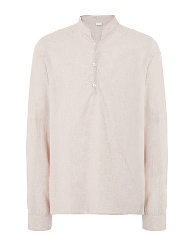 8 by YOOX Linen shirt LINEN-COTTON KOREAN COLLAR  L/SLEEVE SHIRT
 Beige 55% Linen, 45% Cotton