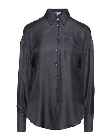 BRUNELLO CUCINELLI Silk shirts & blouses Charcoal 100% Silk, Brass