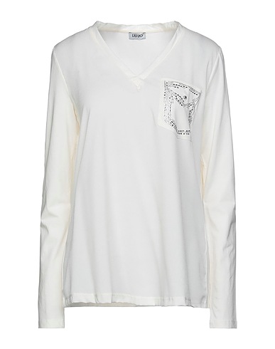 LIU •JO Top Ivory 95% Cotton, 5% Elastane, Polyester