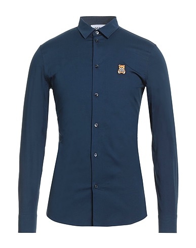 MOSCHINO Shirts Navy 97% Cotton, 3% Elastane