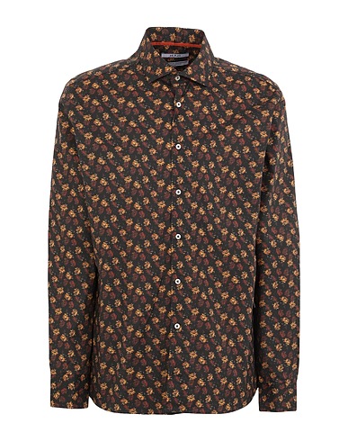 AT.P.CO Patterned shirt Brown 96% Cotton, 4% Elastane