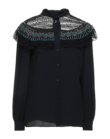 ALBERTA FERRETTI レースシャツ＆ブラウス ブラック アセテート 65% / シルク 35% / ナイロン