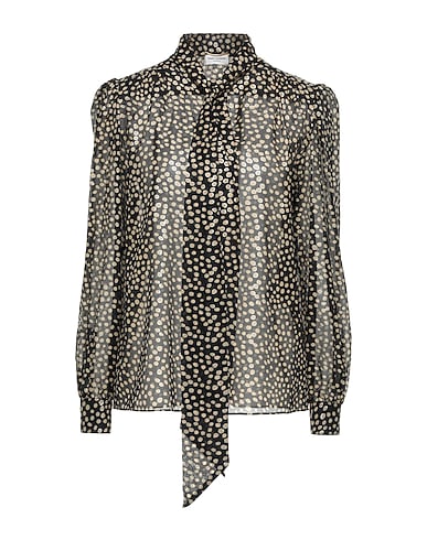 SAINT LAURENT Patterned shirts & blouses Black 100% Silk
