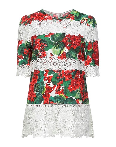 DOLCE&GABBANA Top Green 44% Viscose, 36% Acetate, 16% Cotton, 3% Elastane, 1% Polyester