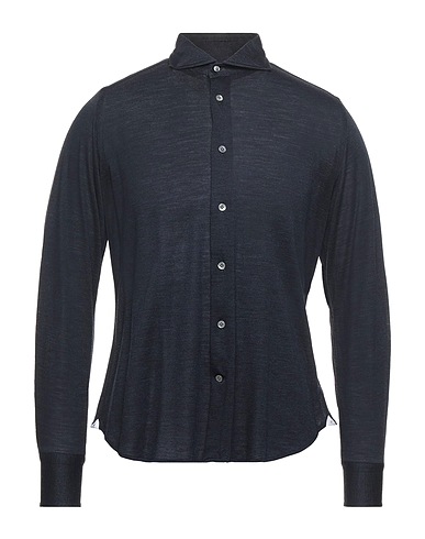 BAGUTTA Shirts Midnight blue 100% Virgin Wool