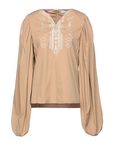 MVP WARDROBE Top Beige 78% Cotton, 19% Polyamide, 3% Elastane