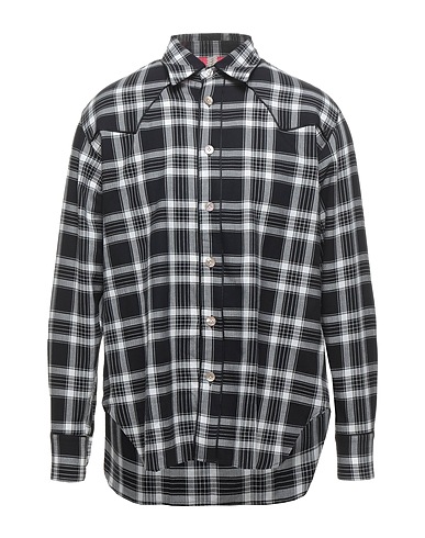 DNL Checked shirt Black 99% Cotton, 1% Elastane