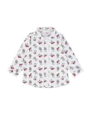 MINIBANDA by SARABANDA Patterned shirt White 73% Cotton, 23% Polyester, 4% Elastane