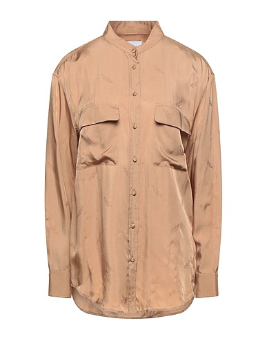 DONDUP Solid colour shirts & blouses Beige 100% Viscose